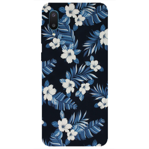 Samsung A02 flower blue laves Transparent Silicone TPU Θήκη