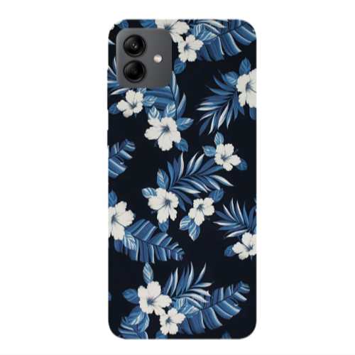 Samsung A04 flower blue laves Transparent Silicone TPU Θήκη