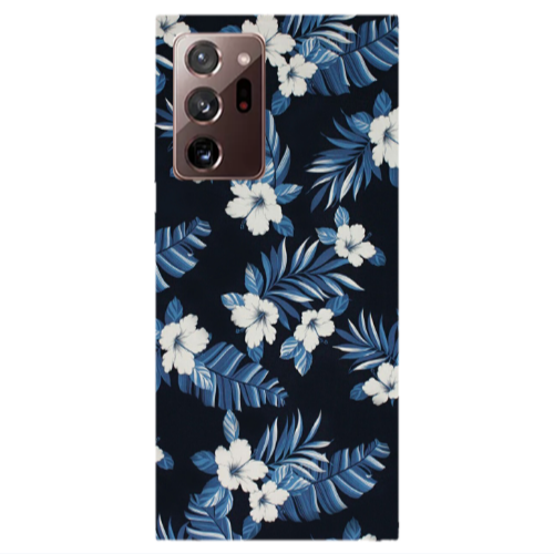 Samsung Note 20 Plus flower blue laves Transparent Silicone TPU Θήκη