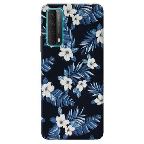 Huawei P Smart 2021 flower blue laves Transparent Silicone TPU Θήκη