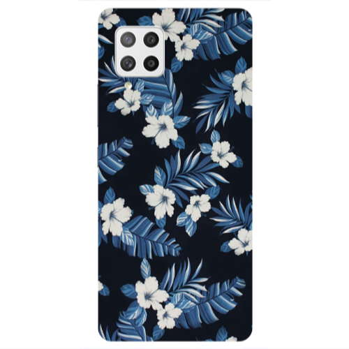 Samsung A42 5G flower blue laves Transparent Silicone TPU Θήκη