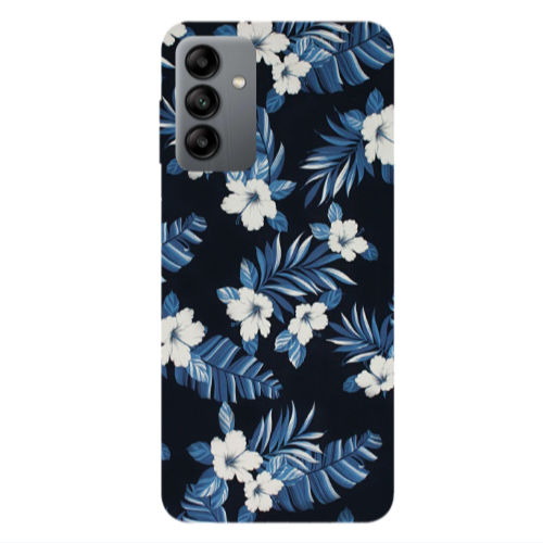 Samsung A13 5G flower blue laves Transparent Silicone TPU Θήκη