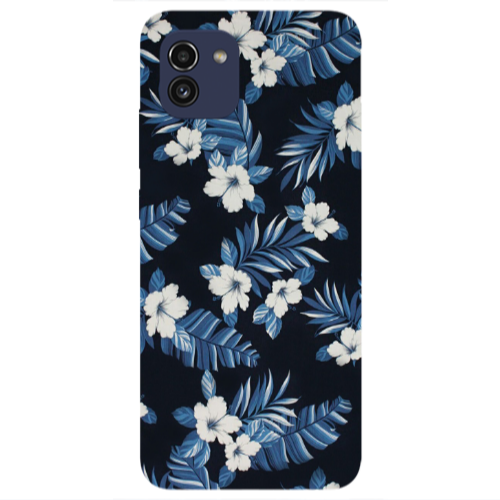 Samsung A03 flower blue laves Transparent Silicone TPU Θήκη