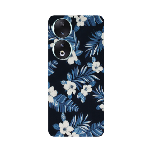 Honor 90 5G flower blue laves Transparent Silicone TPU Θήκη