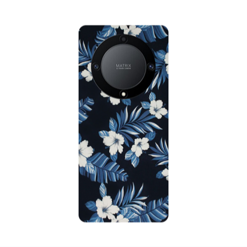 Honor Magic5 Lite 5G flower blue laves Transparent Silicone TPU Θήκη
