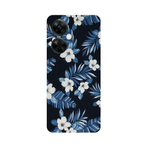 Oneplus Nord CE 3 Lite 5G flower blue laves Transparent Silicone TPU Θήκη