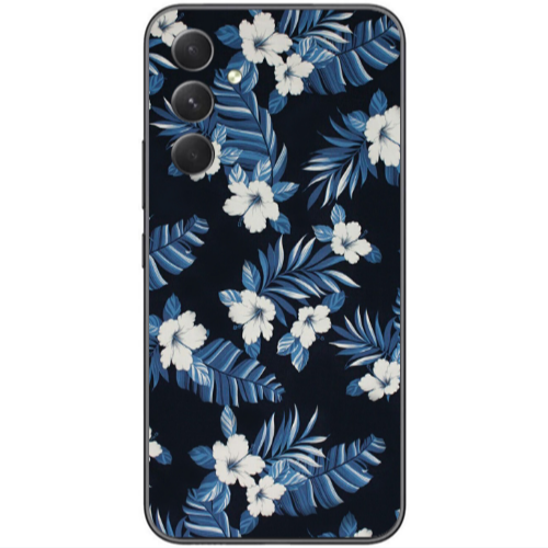 Samsung  Galaxy A05s flower blue laves Transparent Silicone TPU Θήκη