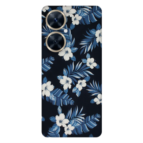 Huawei Nova 11i flower blue laves Transparent Silicone TPU Θήκη