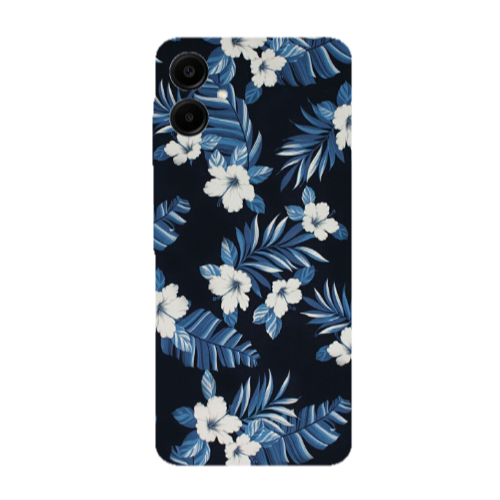Samsung A06 flower blue laves Transparent Silicone TPU Θήκη