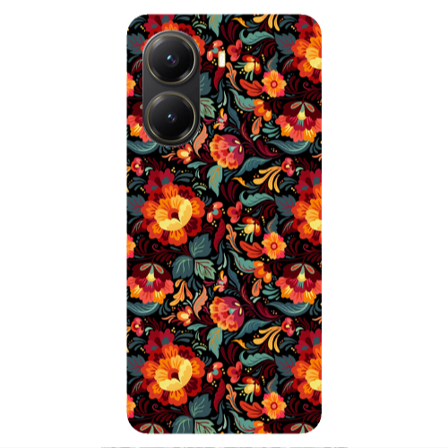 Xiaomi Poco X7 Pro Orange flowers Transparent Silicone TPU Θήκη