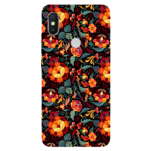 Xiaomi Redmi S2 Orange flowers Transparent Silicone TPU Θήκη