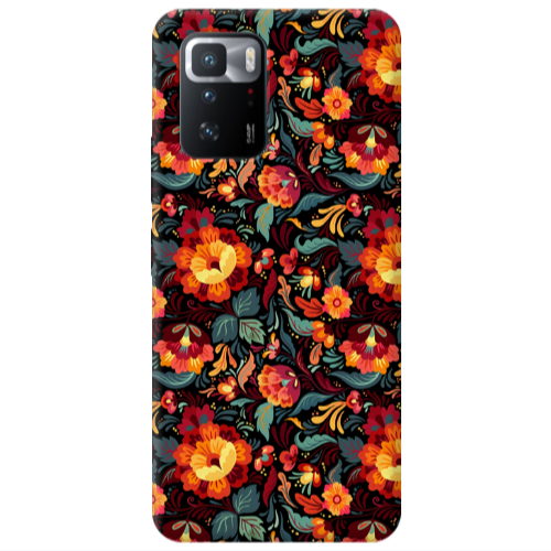 Xiaomi Poco X3 GT Orange flowers Transparent Silicone TPU Θήκη