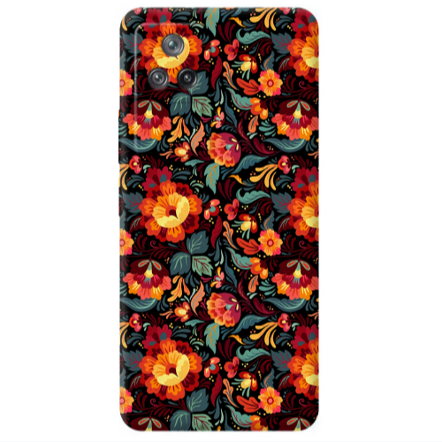 Xiaomi Poco F4 Orange flowers Transparent Silicone TPU Θήκη