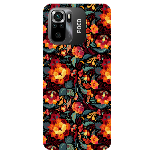 Xiaomi Poco M5 s Orange flowers Transparent Silicone TPU Θήκη
