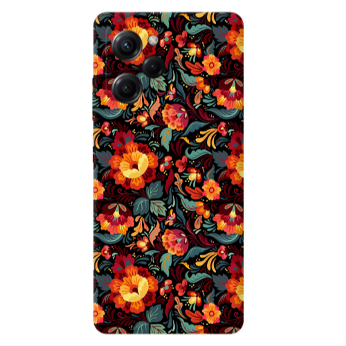 Xiaomi Poco X5 Pro Orange flowers Transparent Silicone TPU Θήκη