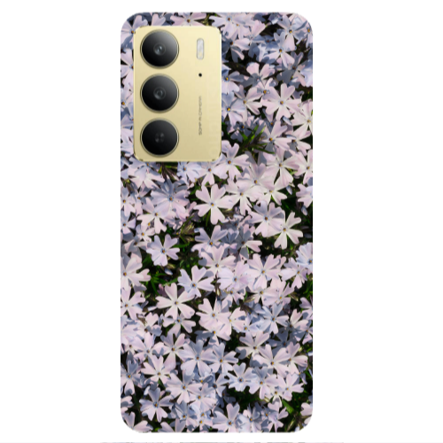 Realme C 75 Flowers white Transparent Silicone TPU Θήκη