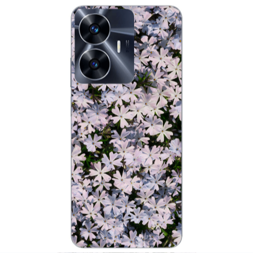 Realme Note 50 Flowers white Transparent Silicone TPU Θήκη