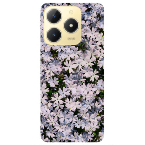 Realme C61 Flowers white Transparent Silicone TPU Θήκη