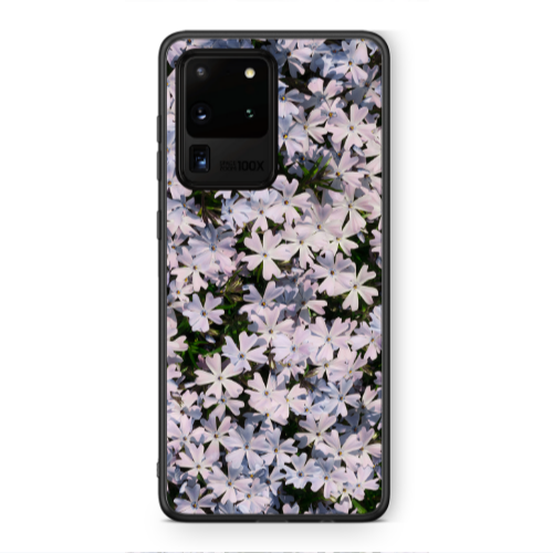 Samsung S20 Ultra Flowers white Black Glossy Θήκη