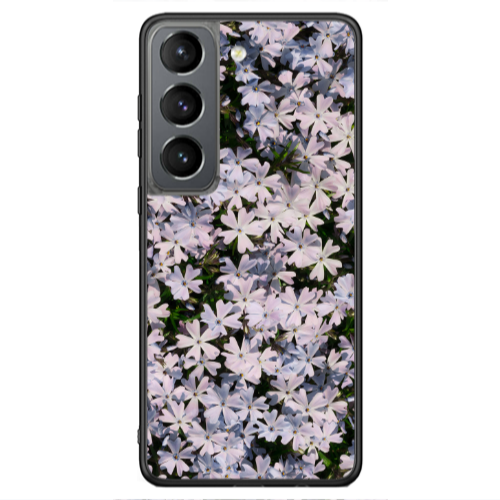 Samsung S21 Ultra Flowers white Black Glossy Θήκη