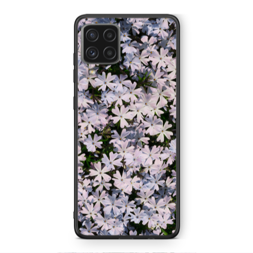 Samsung A22 4G Flowers white Black Glossy Θήκη