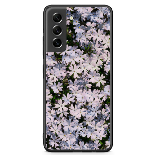 Samsung S21 FE Flowers white Black Glossy Θήκη
