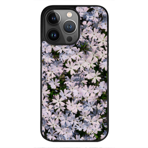 Apple iPhone 12 Pro Flowers white Black Glossy Θήκη