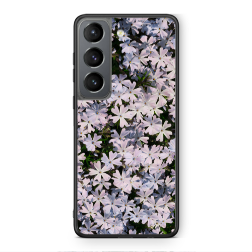 Samsung S21 PLUS Flowers white Black Glossy Θήκη