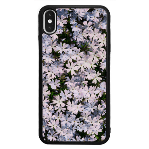 Apple iPhone Xs Max Flowers white Black Glossy Θήκη