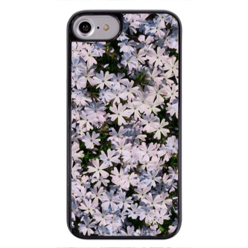 Apple iPhone 7 Flowers white Black Glossy Θήκη
