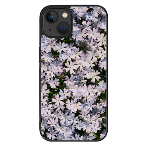 Apple iPhone 13 Mini Flowers white Black Glossy Θήκη