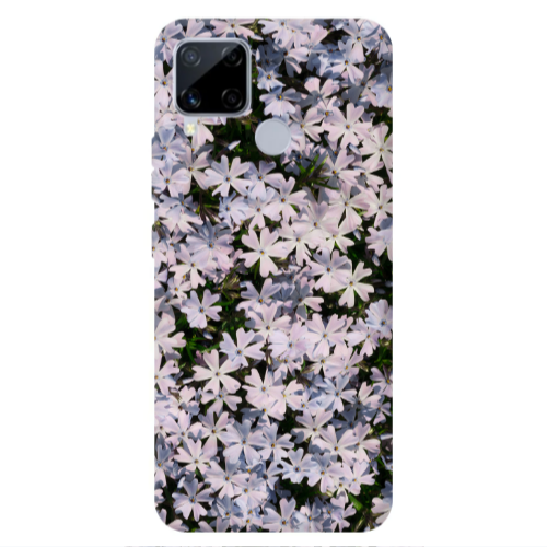 Realme C25 Flowers white Transparent Silicone TPU Θήκη