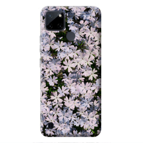 Realme C25Y Flowers white Transparent Silicone TPU Θήκη