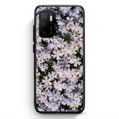 Xiaomi Poco M3 Pro Flowers white Black Glossy Θήκη