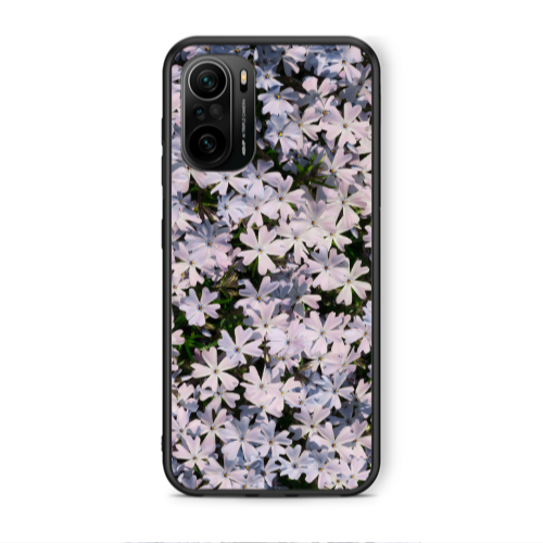 Xiaomi Poco F3 Flowers white Black Glossy Θήκη