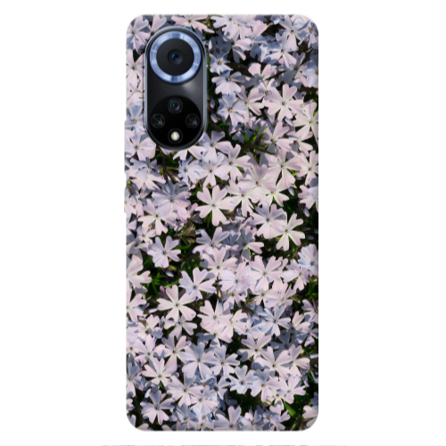 Huawei Nova 9 Flowers white Transparent Silicone TPU Θήκη
