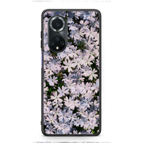 Huawei Nova 9 Flowers white Black Glossy Θήκη