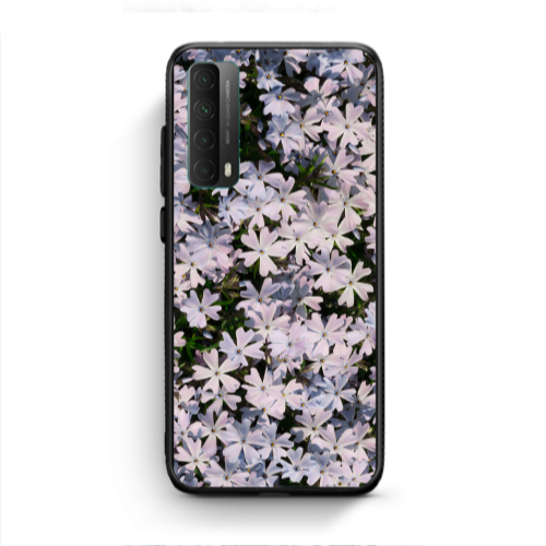 Huawei P Smart 2021 Flowers white Black Glossy Θήκη