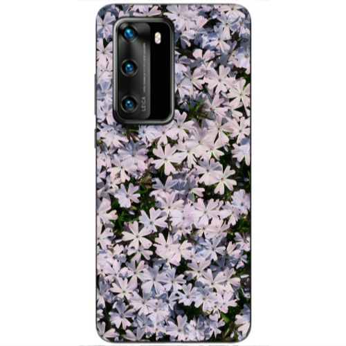 Huawei P40 Flowers white Transparent Silicone TPU Θήκη