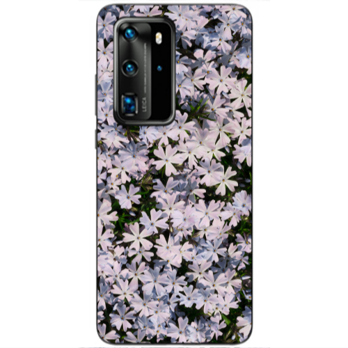 Huawei P40 Pro Flowers white Transparent Silicone TPU Θήκη