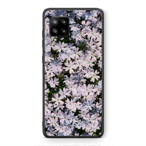 Samsung A42 5G Flowers white Black Glossy Θήκη