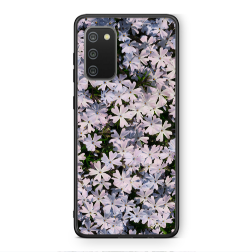 Samsung A02s Flowers white Black Glossy Θήκη