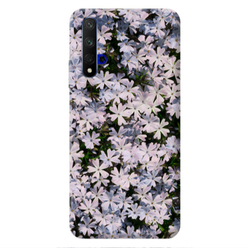 Huawei Nova 5 T Flowers white Transparent Silicone TPU Θήκη