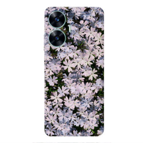 Realme C55 Flowers white Transparent Silicone TPU Θήκη