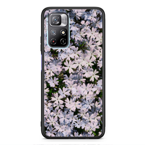 Xiaomi Poco M4 Pro 5G Flowers white Black Glossy Θήκη