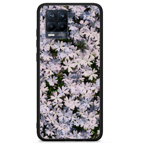 Realme 8 i Flowers white Black Glossy Θήκη