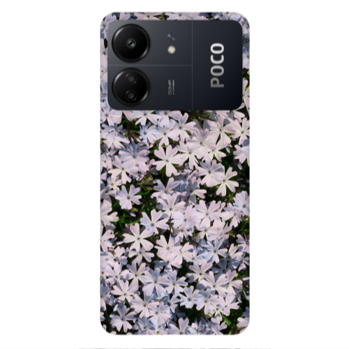 Xiaomi Poco C65 Flowers white Transparent Silicone TPU Θήκη