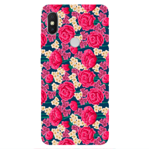Xiaomi Redmi S2 Red and pink Flowers Transparent Silicone TPU Θήκη