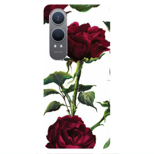 Oneplus Nord Ce 4 lite Stemmed rose Transparent Silicone TPU Θήκη