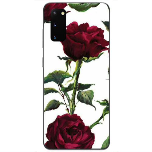 Samsung S20 Stemmed rose Transparent Silicone TPU Θήκη